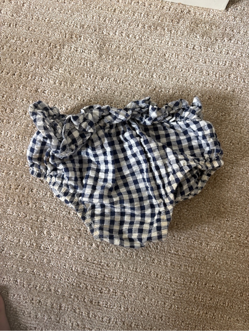 Absorba Navy and White Gingham Ruffle Bloomers